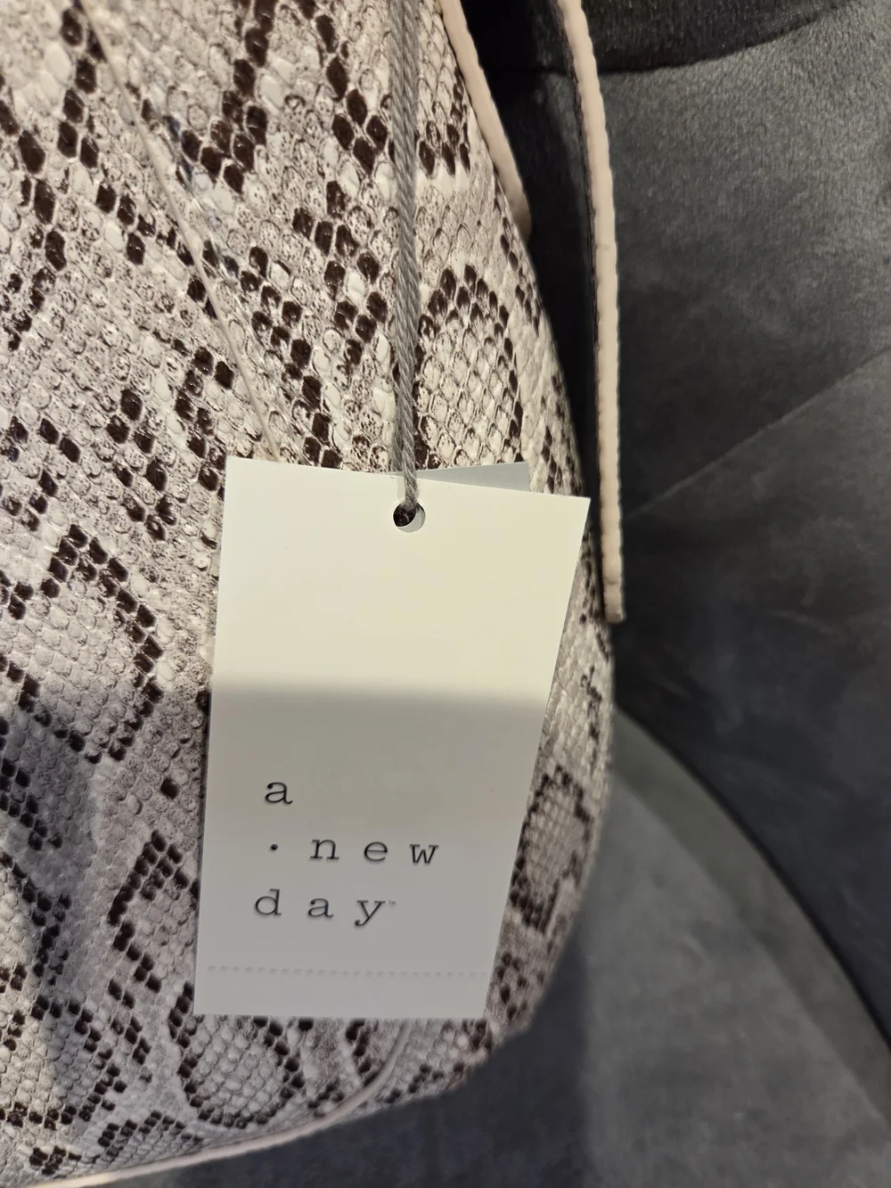 a new day Snake Print Shoulder Bag in Light Taupe
